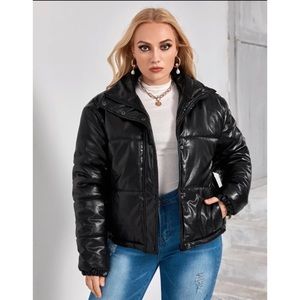 Black bomber plus size jacket